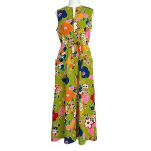 Miss Elaine Floral Maxi Dress - Green, Pink, Orange, Blue